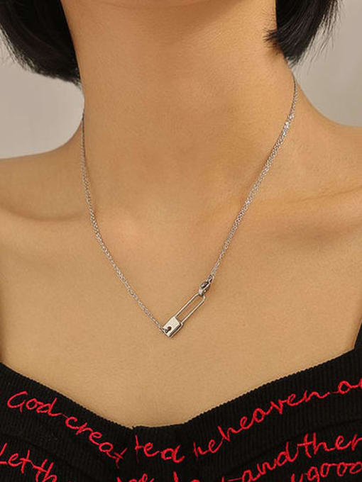 ACCA Titanium Steel Locket Minimalist Pin Pendant  Necklace 3