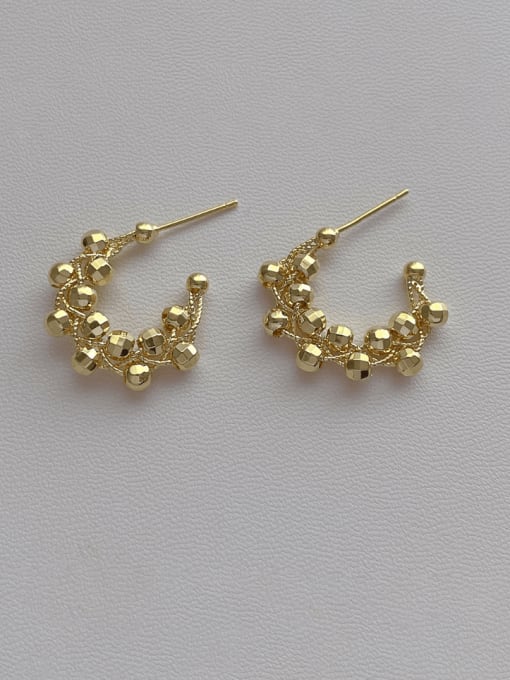 E201 gold Brass Bead Geometric Trend Earring