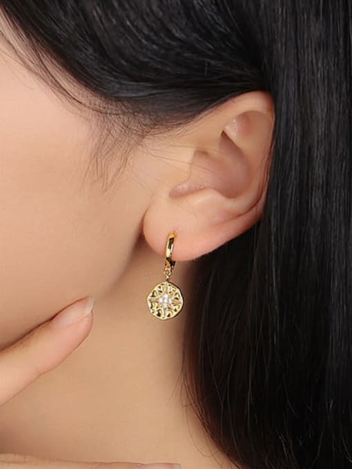 Five Color Brass Geometric Vintage Huggie Earring 3