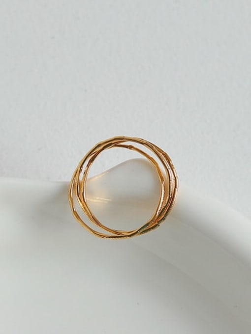 ACCA Brass Hollow Round Vintage Stackable Ring 2