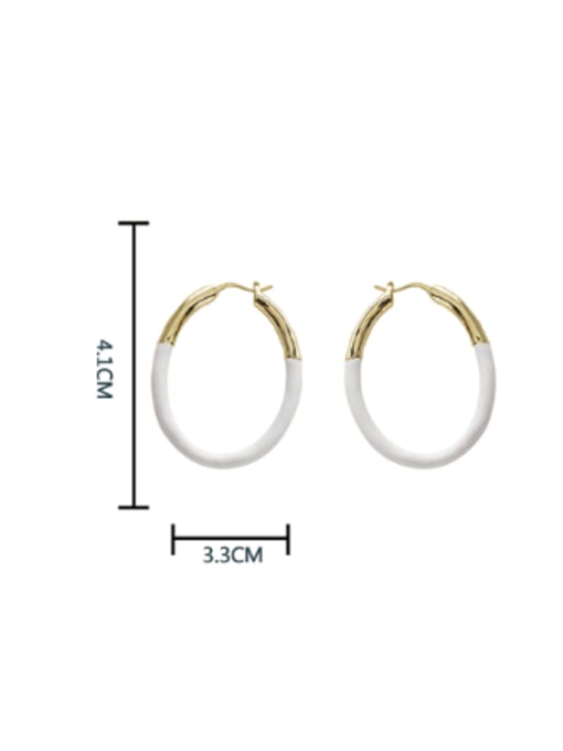 HYACINTH Brass Enamel Geometric Minimalist Hoop Earring 2