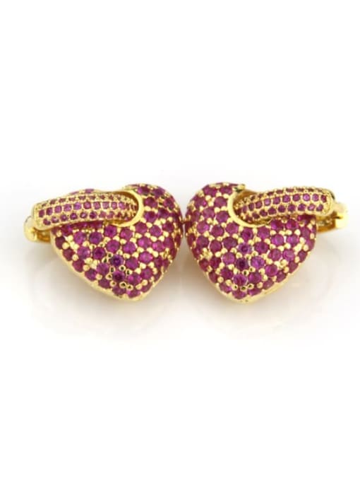renchi Brass Cubic Zirconia Heart Dainty Drop Earring 3