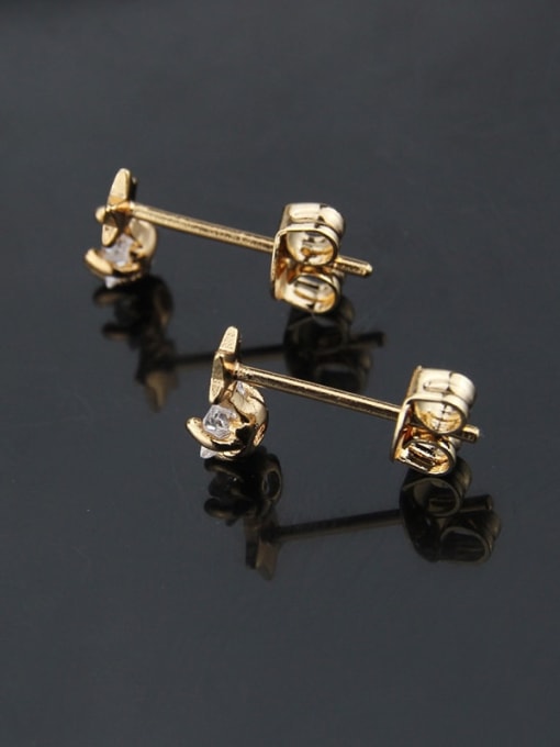 renchi Brass Cubic Zirconia Star Minimalist Stud Earring 3