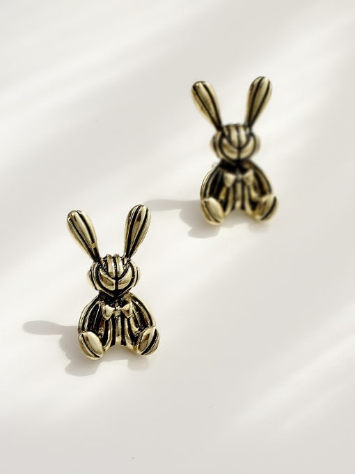 HYACINTH Brass Rabbit Vintage Stud Trend Korean Fashion Earring 3