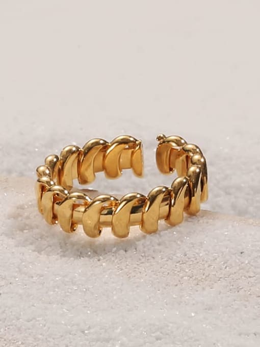 ACCA Brass Smooth  Geometric Line Vintage Band Ring 1
