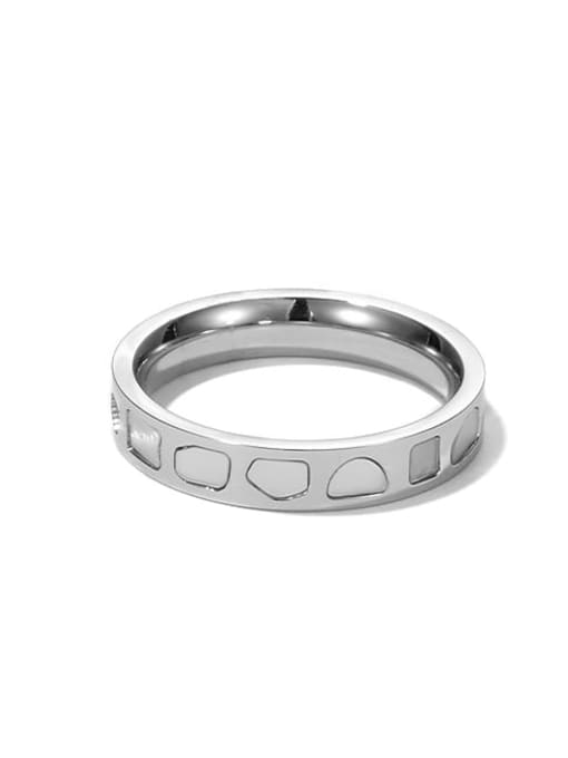 Steel round ring Titanium Steel Shell Irregular Minimalist Band Ring