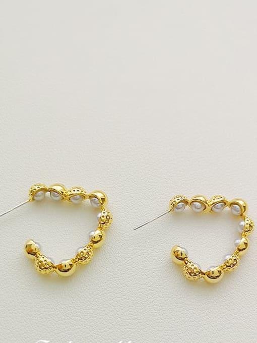 14K  gold Copper Heart Dainty Stud Trend Korean Fashion Earring