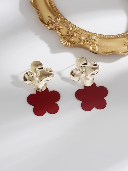 HYACINTH Copper Flower Minimalist Stud Trend Korean Fashion Earring 2