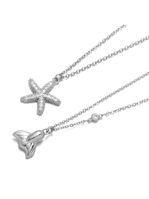 TINGS Brass Cubic Zirconia Star Hip Hop Necklace 4