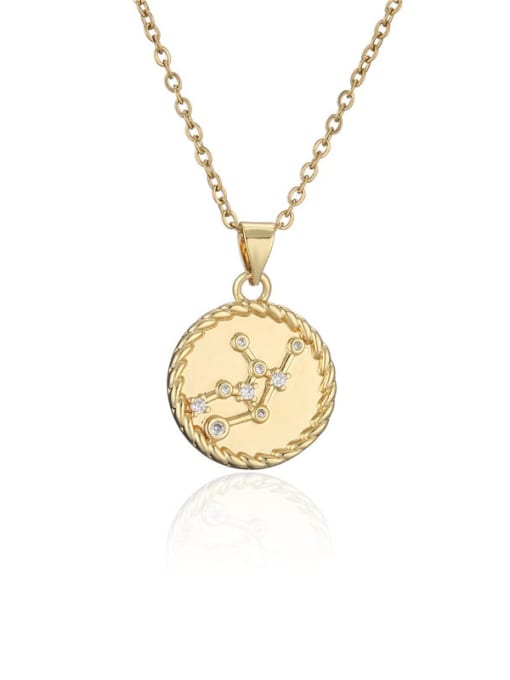 Virgo Brass Cubic Zirconia Constellation Minimalist Necklace
