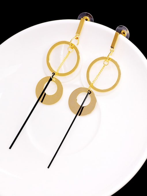 18K GOLD Copper Acrylic Tassel Minimalist Drop Trend Korean Fashion Earring