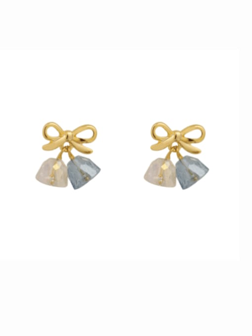 HYACINTH Brass Cubic Zirconia Bell Minimalist Stud Earring 0