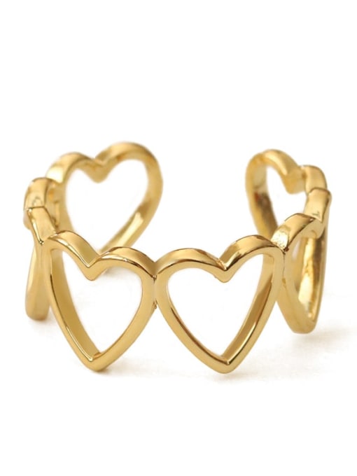 ACCA Brass Hollow Heart Minimalist Band Ring 3
