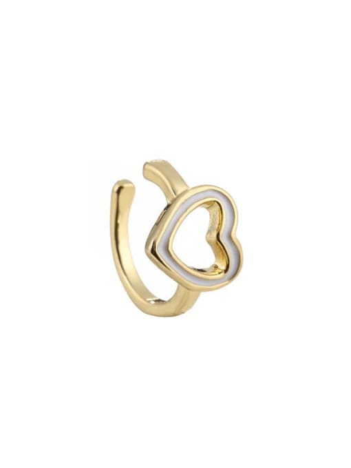40705 Brass Enamel Heart Minimalist Single Ear clip (Single Only One)
