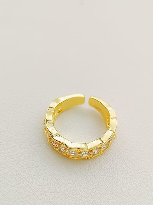 14K gold Copper Cubic Zirconia Geometric Dainty Band Fashion Ring
