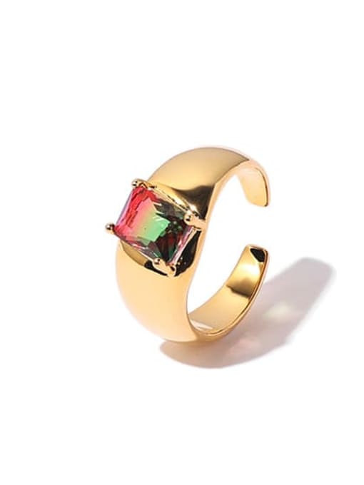 Smooth ring Brass Cubic Zirconia Geometric Vintage Band Ring