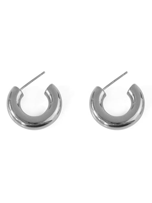 Platinum Brass Irregular Minimalist Stud Earring