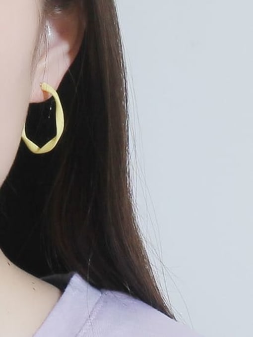 HYACINTH Copper Enamel Round Minimalist Hoop Trend Korean Fashion Earring 1
