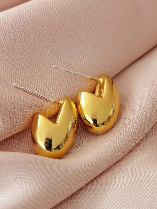 18K Gold Brass Geometric Minimalist Stud Earring