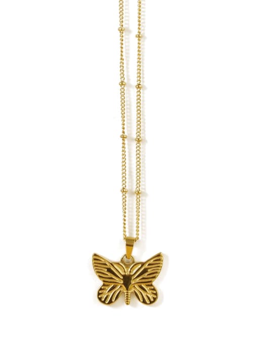 Golden butterfly Titanium Butterfly Vintage  pendant Necklace