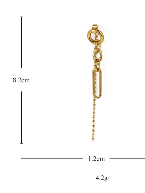 ACCA Brass Hollow geometry Tassel Vintage Threader Earring 2