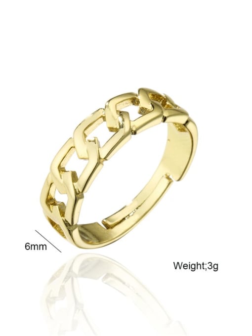 AOG Brass Hollow Geometric Vintage Band Ring 2