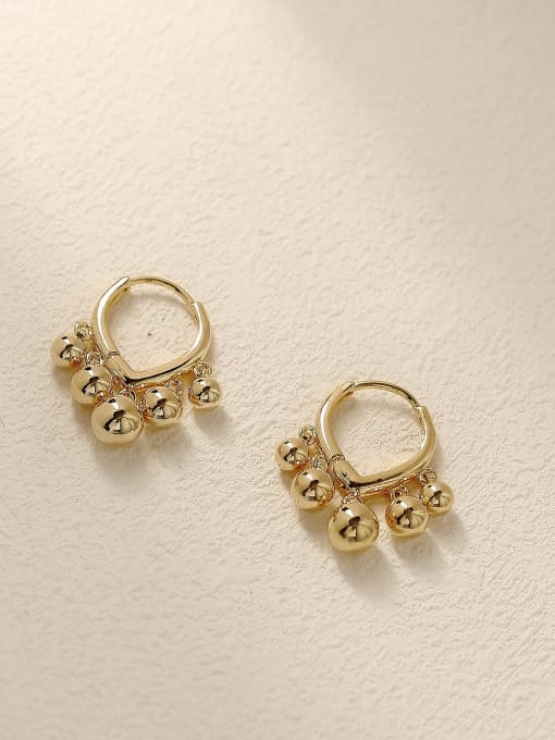 HYACINTH Brass Bead Geometric Minimalist Huggie Trend Korean Fashion Earring 3