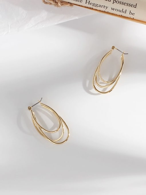 HYACINTH Copper  Smooth Geometric Minimalist Stud Trend Korean Fashion Earring 4