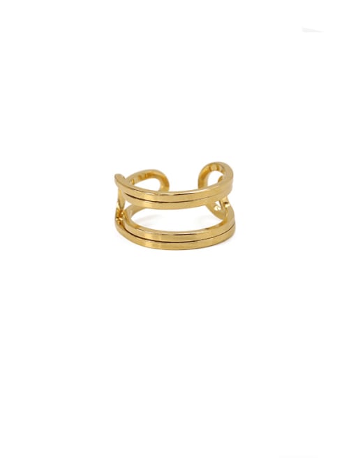 ACCA Brass Geometric line Vintage Stackable Ring 0