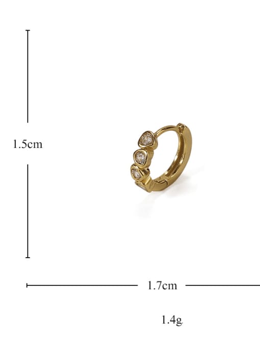 ACCA Brass Cubic Zirconia Geometric Minimalist Huggie Earring single 3