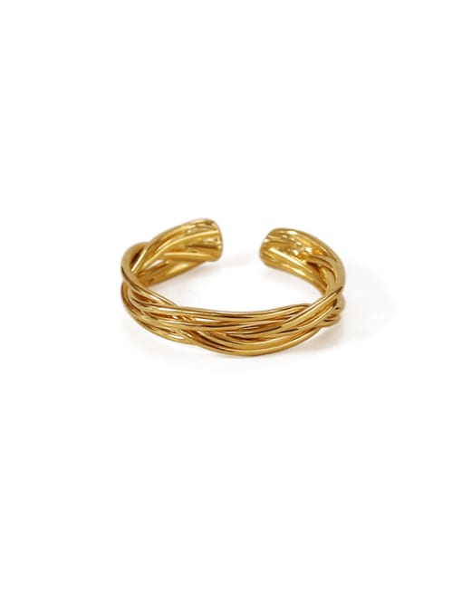 ACCA Brass Irregular Vintage Large Metal Wire  Band Ring