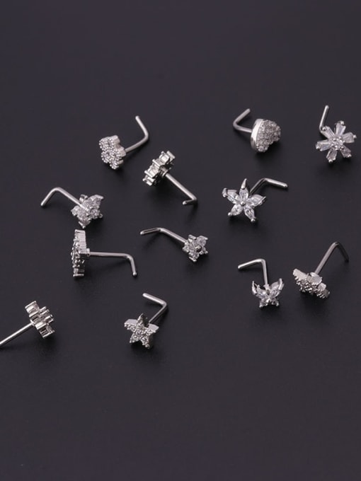 HISON Stainless steel Cubic Zirconia Flower Vintage Hook Earring(Single Only One) 3
