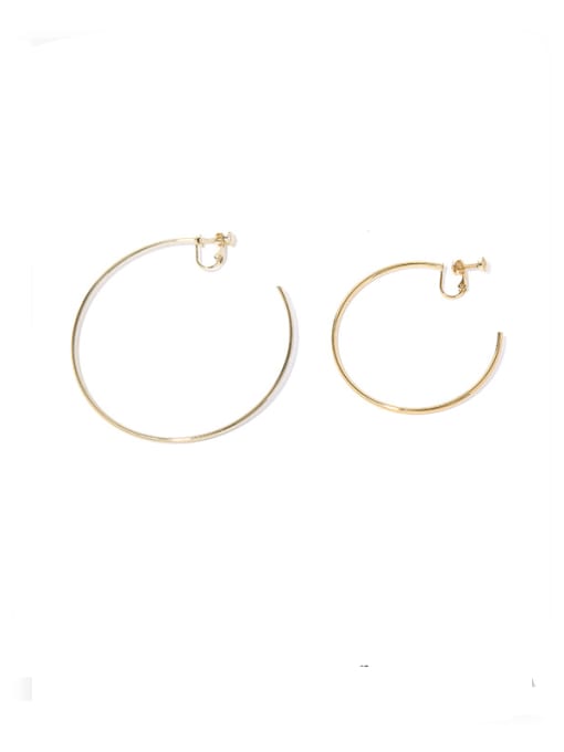 Small single for sale (screw clip) Brass Round Minimalist Single Earring(Single -Only One)