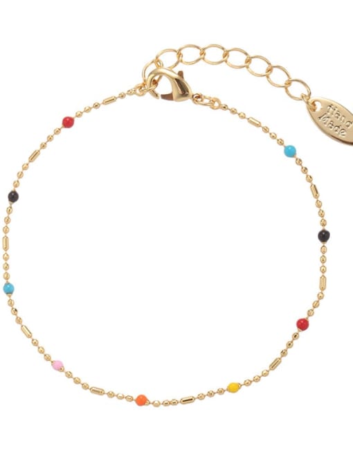 Bracelet Style 2 Brass Bead  Minimalist Rainbow Bracelet and Necklace Set