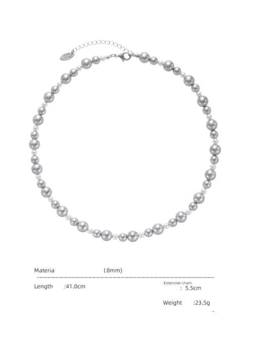 ACCA Brass Imitation Pearl Irregular Vintage Beaded Necklace 3