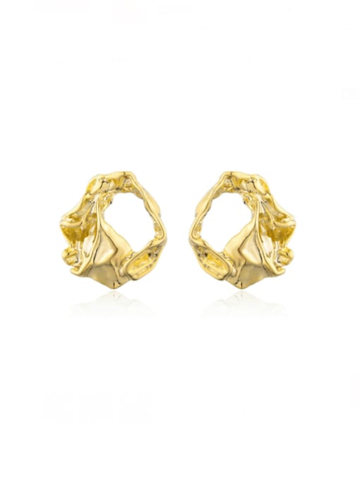 41536 Brass Irregular Geometry Vintage Stud Earring