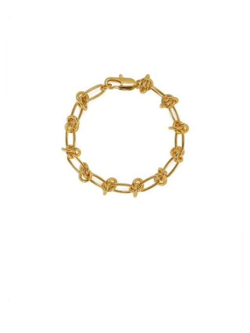 ACCA Brass Geometric Hip Hop Hollow Chain Link Bracelet 0