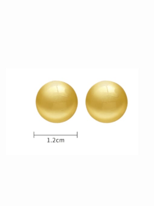 HYACINTH Brass Smooth Round Ball Minimalist Stud Earring 2