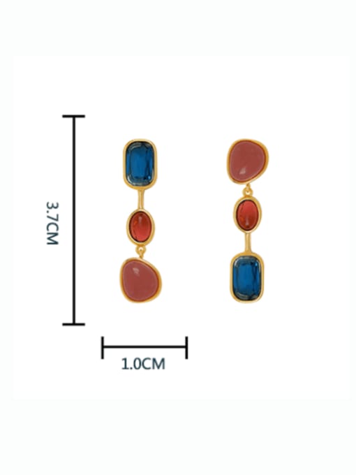 HYACINTH Brass Resin Geometric Vintage Drop Earring 1