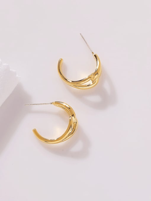 HYACINTH Brass Geometric Minimalist Stud Earring 2