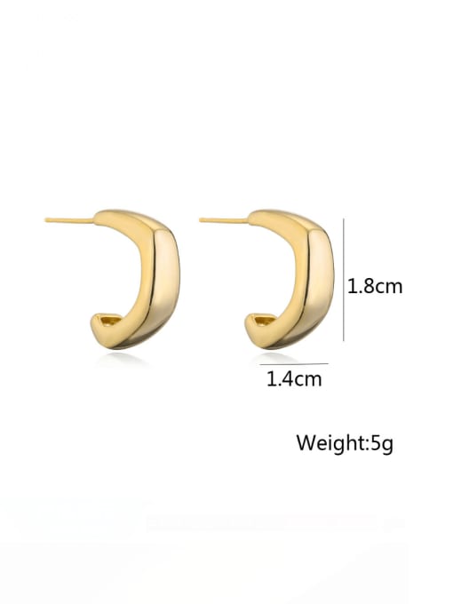 AOG Brass Geometric Minimalist Stud Earring 3