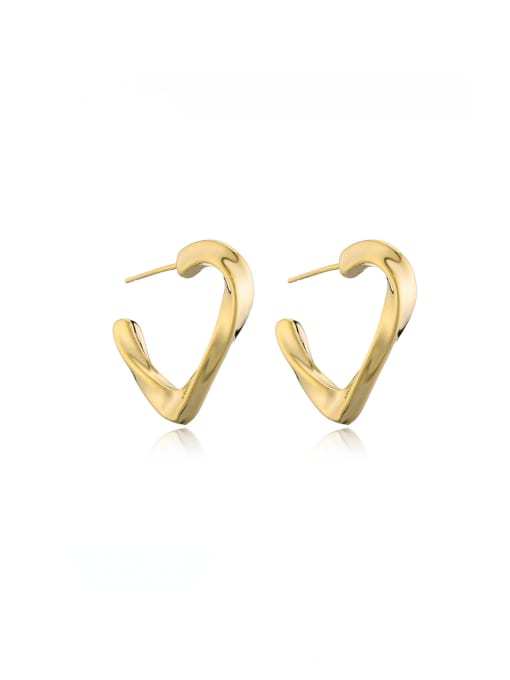 41495 Brass Geometric Minimalist Stud Earring