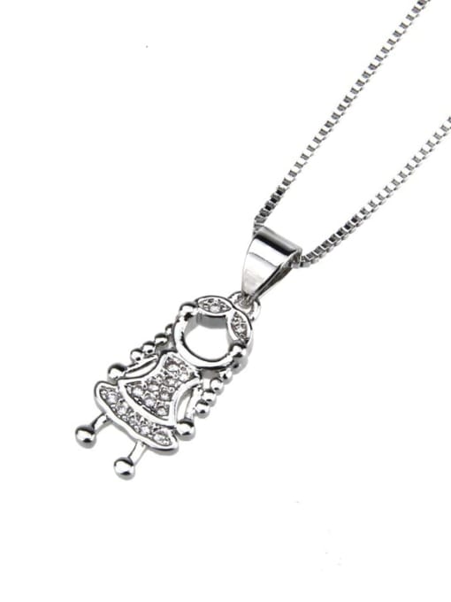 renchi Brass Cubic Zirconia Cute Girl pendant  Necklace 3