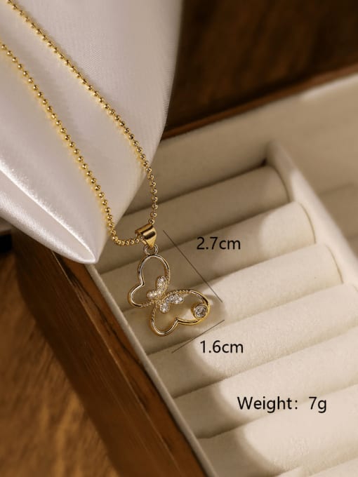 AOG Brass Cubic Zirconia Hip Hop Butterfly Earring and Necklace Set 1