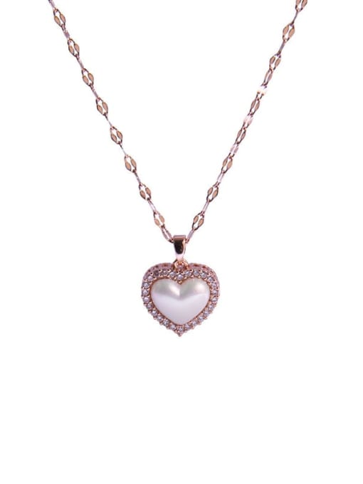 AOG Copper Imitation Pearl Acrylic Sea  Star Trend Heart Pendant Necklace 4