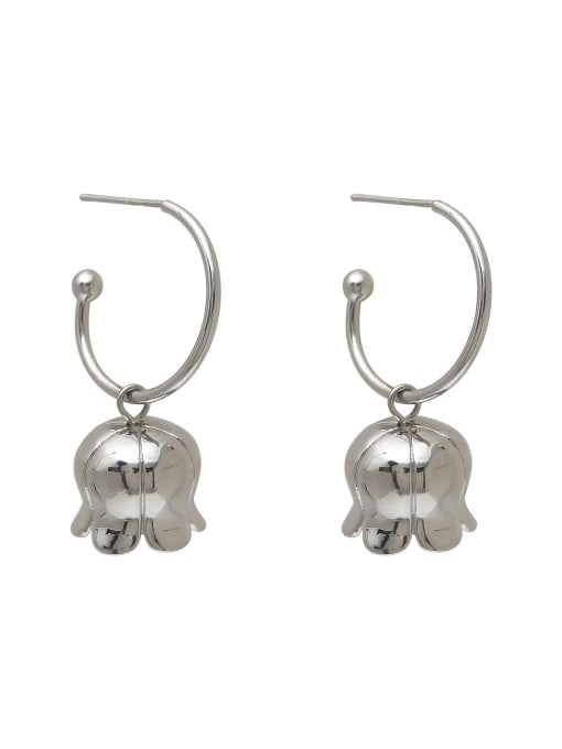 HYACINTH Brass Bell Minimalist Hook Earring 3