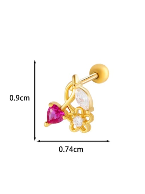 7  # Golden Brass Cubic Zirconia Planet Dainty Single Earring