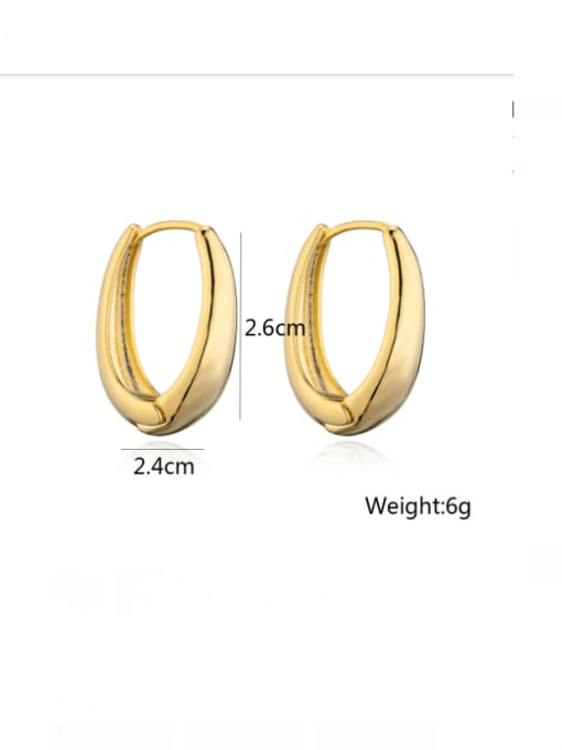AOG Brass Smooth Geometric Minimalist Huggie Earring 2