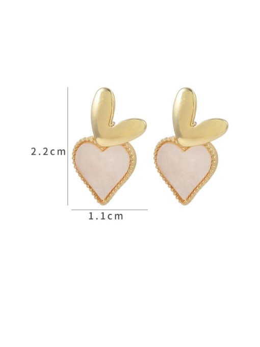 YOUH Brass Enamel Heart Dainty Stud Earring 2