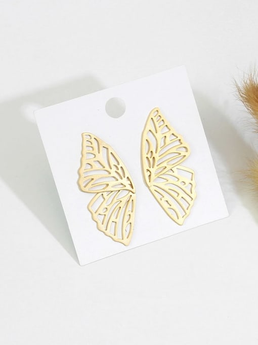 HYACINTH Copper Hollow Butterfly Minimalist Stud Trend Korean Fashion Earring 0